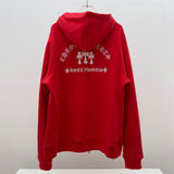 Hoodie Zip-Up Red & Embroidered Logo 2024