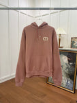 Hoodie Small Embroidered Logo Rust 2023