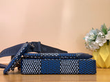 Shoulder Bag Trio Blue & White Square Style