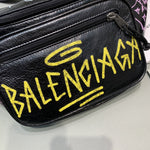 Black Leather Waist Bag & Colorful Logo 2024