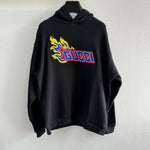 Hoodie Black & Flames Embroidered Logo 2024