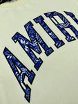 Crewneck White & Embroidered Bandana Blue Logo