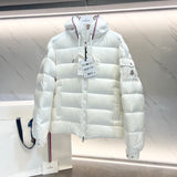 Down Jacket White & Hood Logo