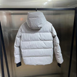 Down Jacket White & Printed Logos