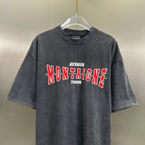 T-Shirt Washed Black & Red Embroidered Logo 2024