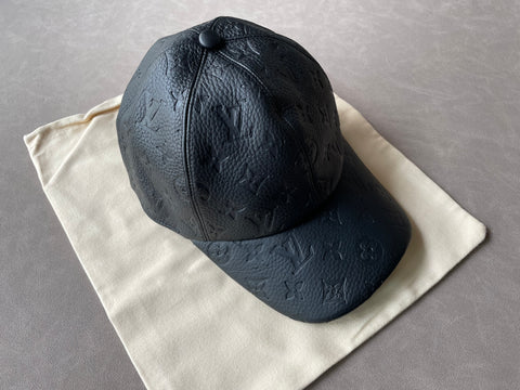 Hat Black Monogram Leather 2024