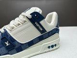 Sneakers White & Blue Squares 2024