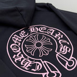 Hoodie Black Zip-Up & Pink Logo 2023