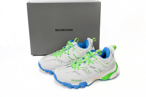 Track Sneakers White Green & Blue