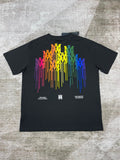 T-Shirt Drip Paint Style Black 2023