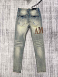 Jeans Blue & Brown Details 2023