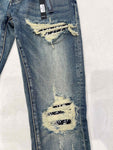 Jeans Blue & Black White Patch 2024