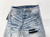 Jeans Light Blue & Black Patch 2024