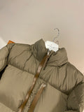 Down Jacket Green & Leather Details 2024