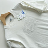 T-Shirt White & White Embroidered Logo 2024