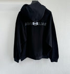 Hoodie Black Zip-Up & Back Embroidered Logo 2024