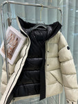 Down Jacket Cream & Vertical Black Logo 2024