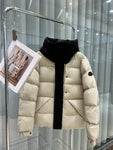 Down Jacket Cream & Vertical Black Logo 2024