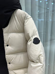 Down Jacket Cream & Vertical Black Logo 2024