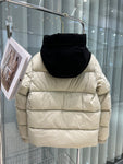 Down Jacket Cream & Vertical Black Logo 2024