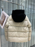 Down Jacket Cream & Vertical Black Logo 2024