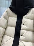 Down Jacket Cream & Vertical Black Logo 2024