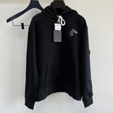 Hoodie Black & White Embroidered Logo