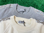 Sweater Arms Stripes Logo White & Grey