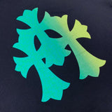 T-Shirt Green Crosses Back Logo 2 Colors