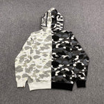 Hoodie Half Black & White