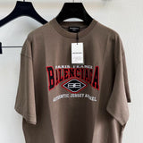 T-Shirt Brown & Red Embroidered Logo