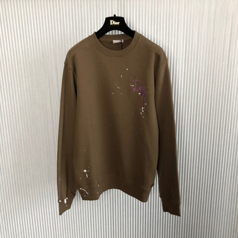 Crewneck Brown & Purple Embroidered Logo