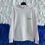 Hoodie White & Striped Logo