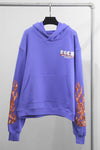 Hoodie Purple & Embroidered Flames