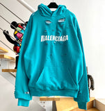 Hoodie Turquoise Distressed