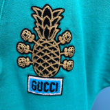 Felpa con cappuccio verde chiaro e logo Ananas