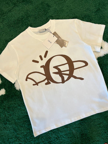 T-Shirt Bianca e Logo Marrone