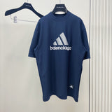 T-Shirt Blu Collab Logo Ricamato