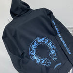 Hoodie Black Classic & Blue Logo