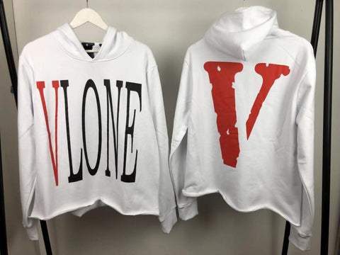 Hoodie White With Red Logo