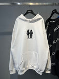 Hoodie White & Flags Back Logo