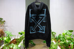 Hoodie Black & Light Blue Arrows