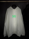 Hoodie White & Glow In The Dark Logo