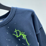 Crewneck Blue & Signature Green Embroidered Logo