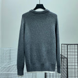 Maglione Logo Ricamato Blu Scuro &amp; Grigio