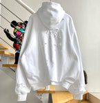 Hoodie White Distressed