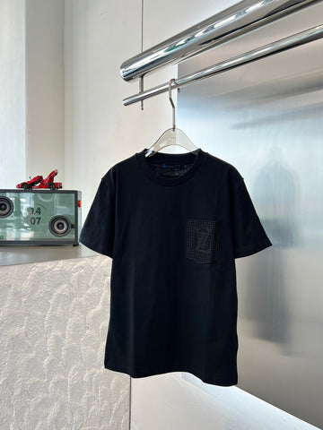 T-Shirt Embroidered Pocket Black