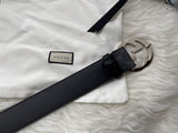 Belt Dark Monogram & Silver Buckle