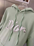 Hoodie Green & Embroidered Logos