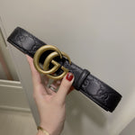 Classic Belt Black Monogram & Gold Buckle